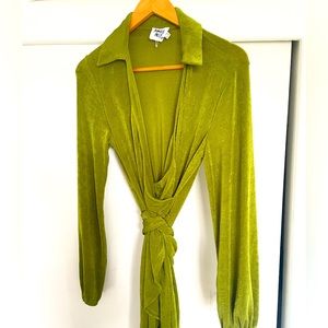 Green princess Polly wrap dress